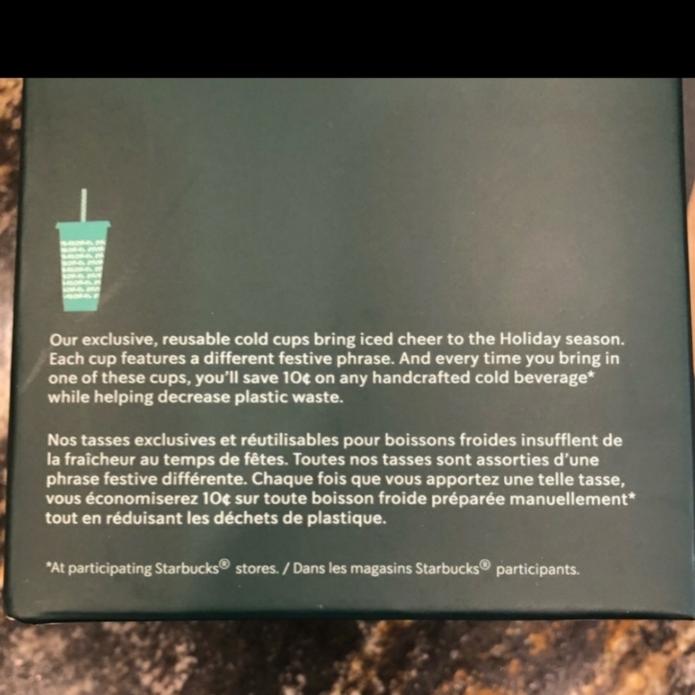 SOLD Starbucks 2019 Cold Reusable Cups - Picture 3 of 3
